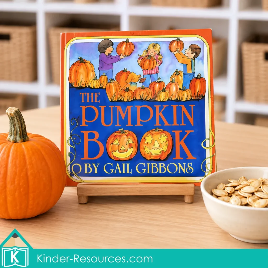 The Pumpkin Book read aloud for pumpkin vocabulary and discussion during pumpkin circle time activities for preschool.
