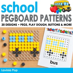 Back to School Pegboard Patterns – Fine Motor Activity PackBack to School Pegboard Patterns – Fine Motor Activity Pack